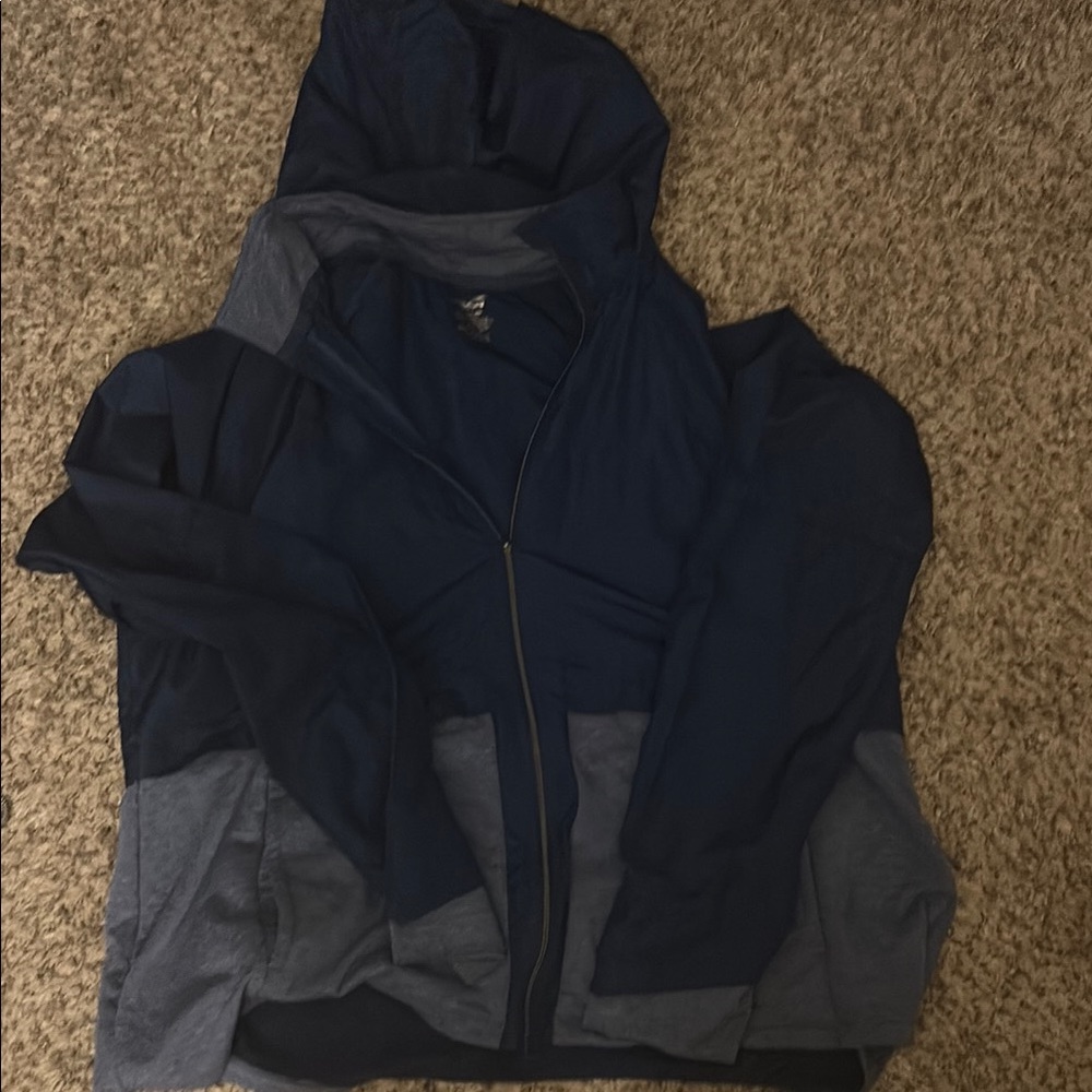 Two-tone blue Zip-Up Hoodie